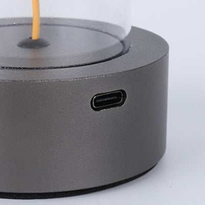 Modern Minimalist Cylinder Aluminum Plastic LED Table Lamp For Bedroom