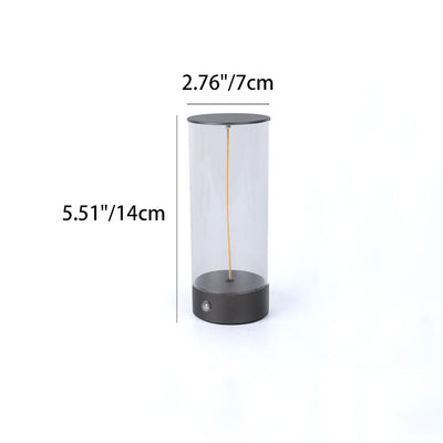 Modern Minimalist Cylinder Aluminum Plastic LED Table Lamp For Bedroom