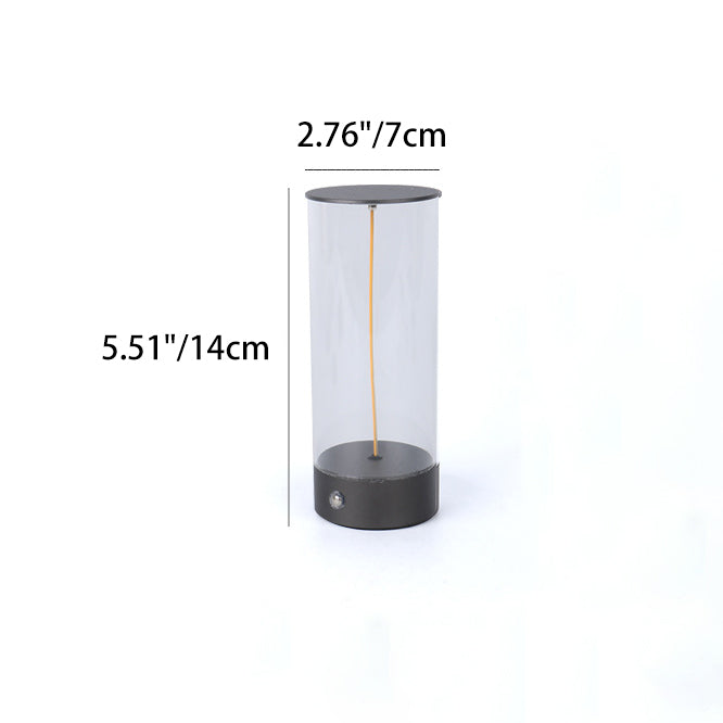 Modern Minimalist Cylinder Aluminum Plastic LED Table Lamp For Bedroom