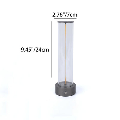 Modern Minimalist Cylinder Aluminum Plastic LED Table Lamp For Bedroom