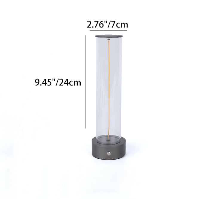 Modern Minimalist Cylinder Aluminum Plastic LED Table Lamp For Bedroom