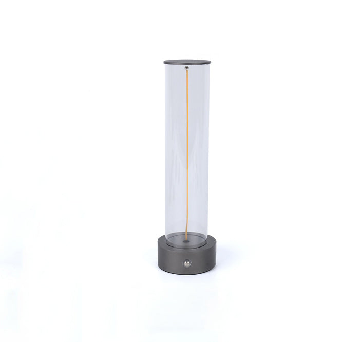 Modern Minimalist Cylinder Aluminum Plastic LED Table Lamp For Bedroom
