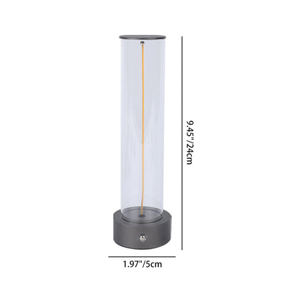 Modern Minimalist Cylinder Aluminum Plastic LED Table Lamp For Bedroom