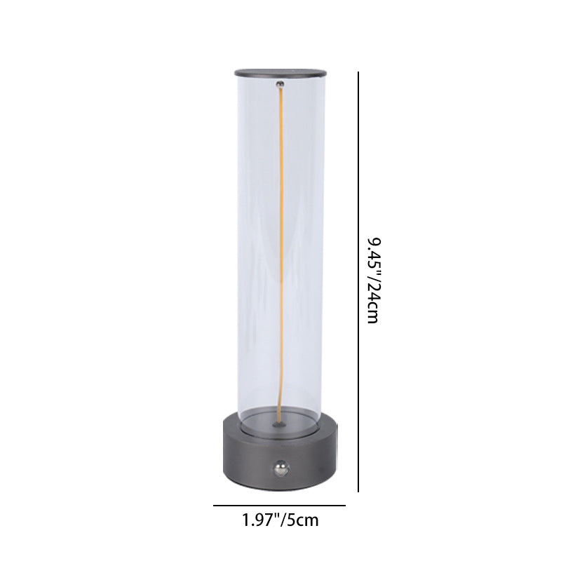 Modern Minimalist Cylinder Aluminum Plastic LED Table Lamp For Bedroom
