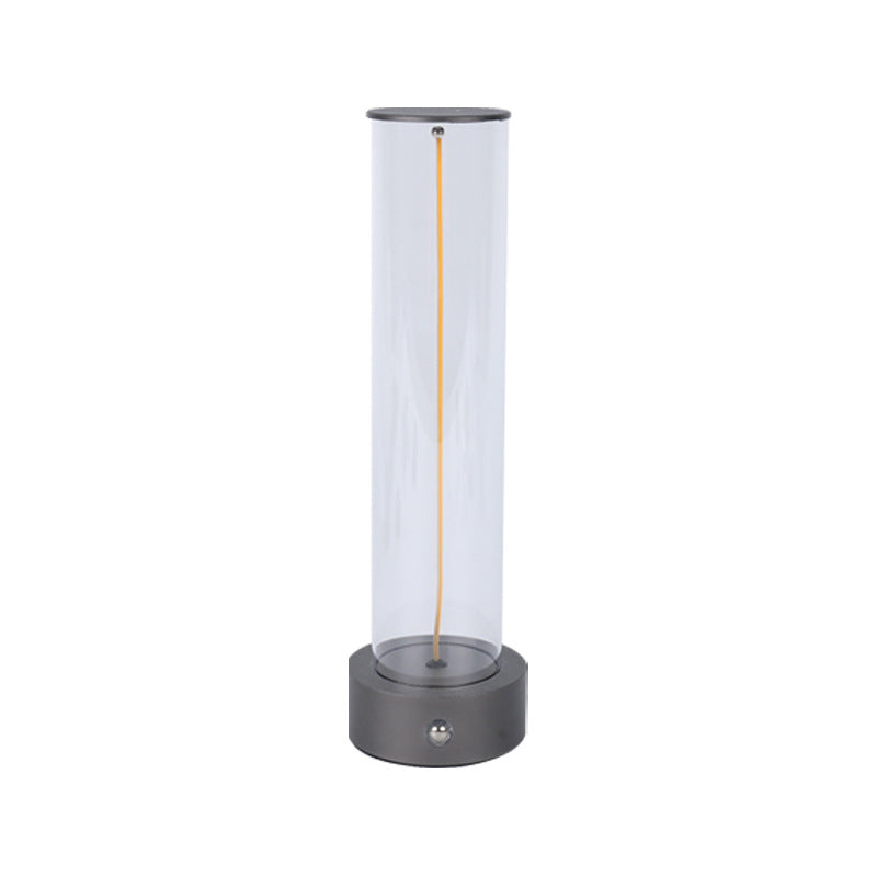 Modern Minimalist Cylinder Aluminum Plastic LED Table Lamp For Bedroom