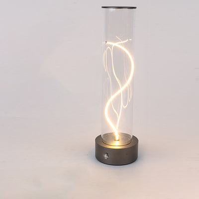Modern Minimalist Cylinder Aluminum Plastic LED Table Lamp For Bedroom