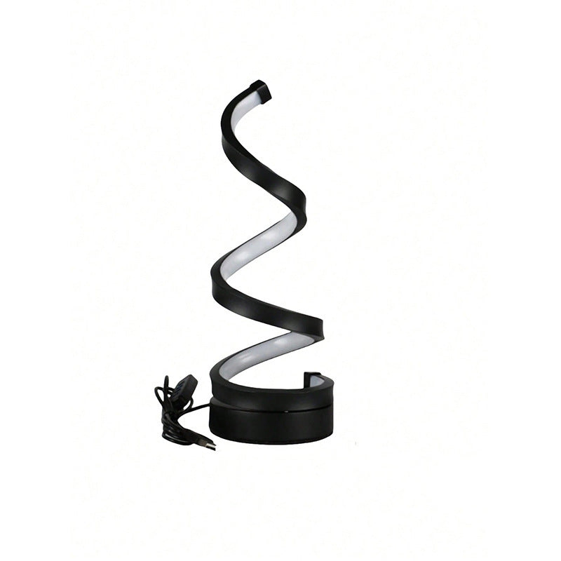 Modern Art Deco Spiral Aluminum Iron Silicone LED Table Lamp For Bedroom