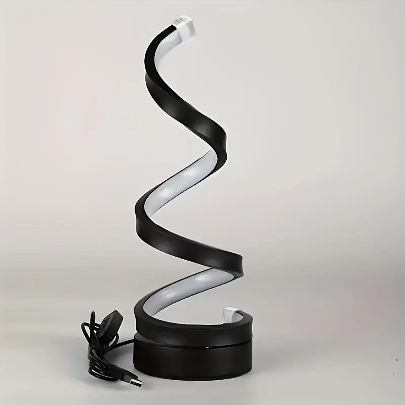 Modern Art Deco Spiral Aluminum Iron Silicone LED Table Lamp For Bedroom