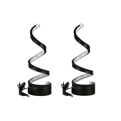 Modern Art Deco Spiral Aluminum Iron Silicone LED Table Lamp For Bedroom