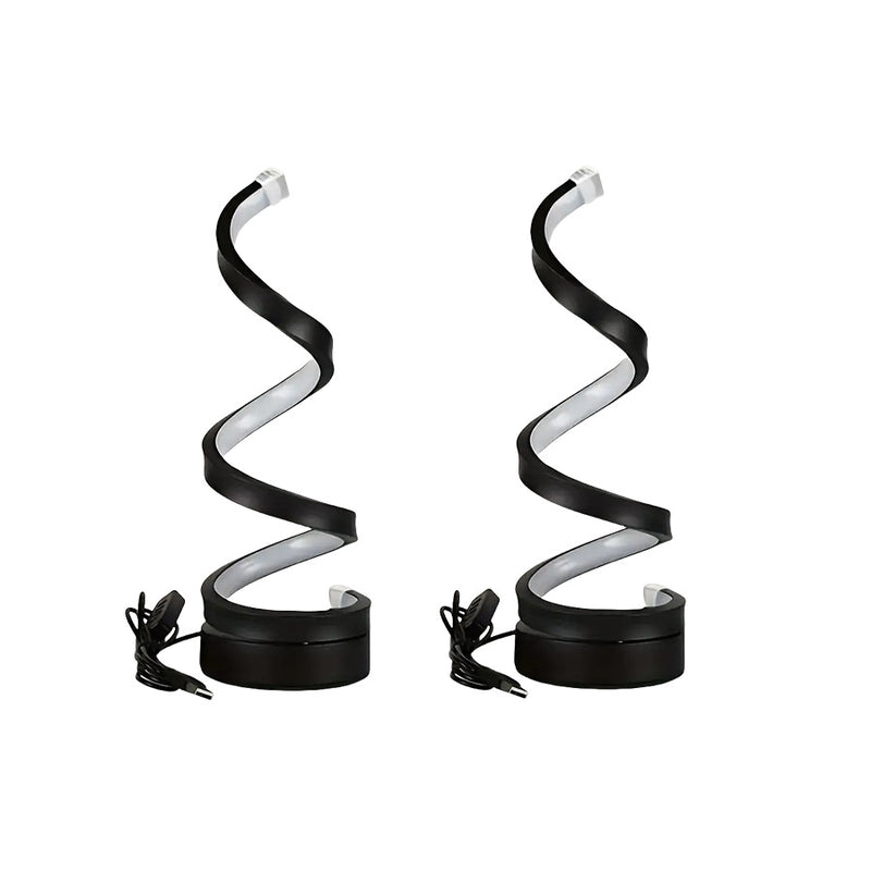 Modern Art Deco Spiral Aluminum Iron Silicone LED Table Lamp For Bedroom