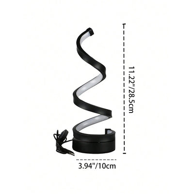 Modern Art Deco Spiral Aluminum Iron Silicone LED Table Lamp For Bedroom