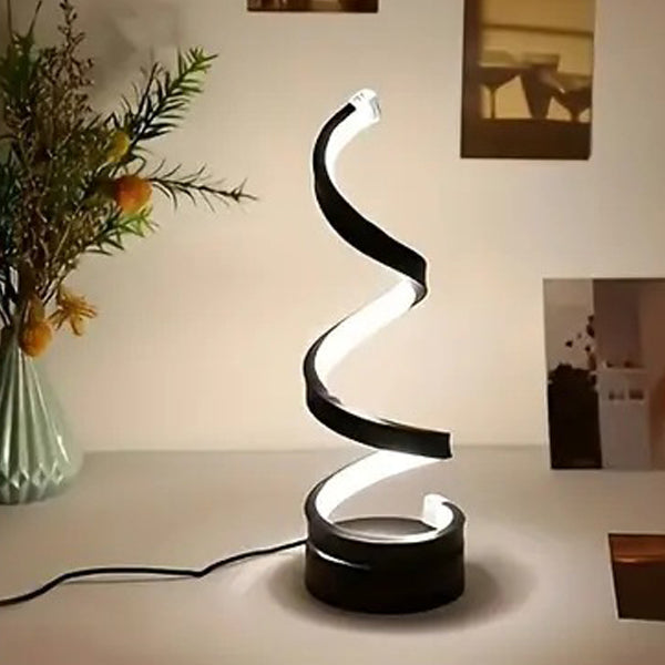 Modern Art Deco Spiral Aluminum Iron Silicone LED Table Lamp For Bedroom