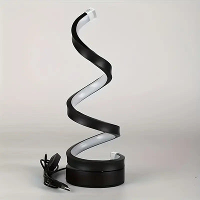 Modern Art Deco Spiral Aluminum Iron Silicone LED Table Lamp For Bedroom