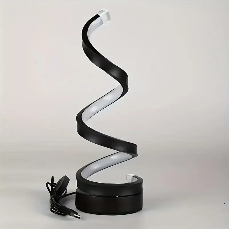 Modern Art Deco Spiral Aluminum Iron Silicone LED Table Lamp For Bedroom