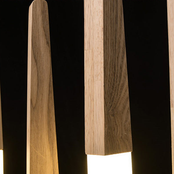 Modern Minimalist Cylindrical Solid Wood PVC LED Island Light Chandelier For Dining Room