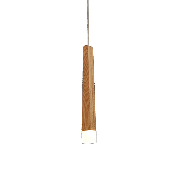 Modern Minimalist Cylindrical Solid Wood PVC LED Island Light Chandelier For Dining Room