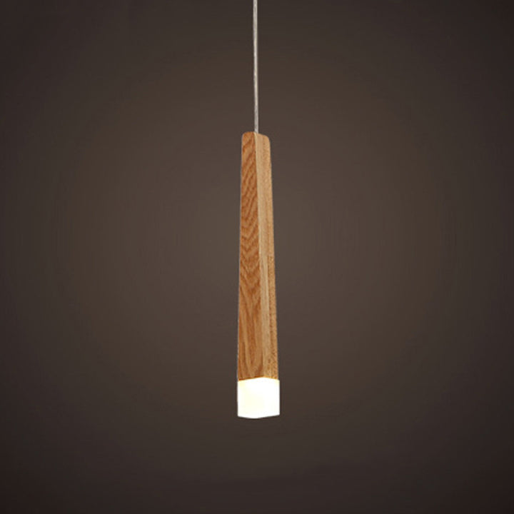 Moderne minimalistische zylindrische Massivholz-PVC-LED-Insel-Leuchter für Esszimmer 