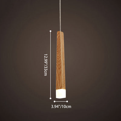 Modern Minimalist Cylindrical Solid Wood PVC LED Island Light Chandelier For Dining Room