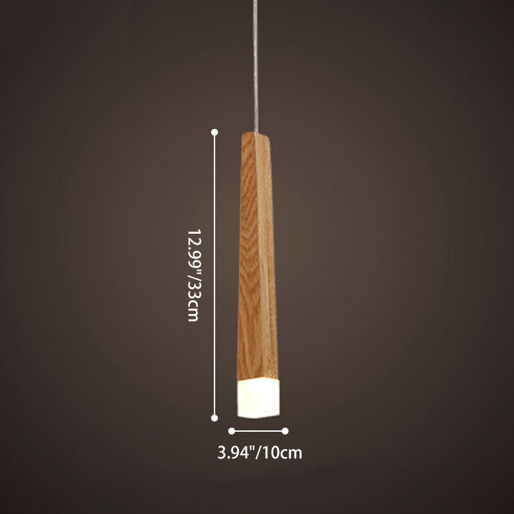 Modern Minimalist Cylindrical Solid Wood PVC LED Island Light Chandelier For Dining Room