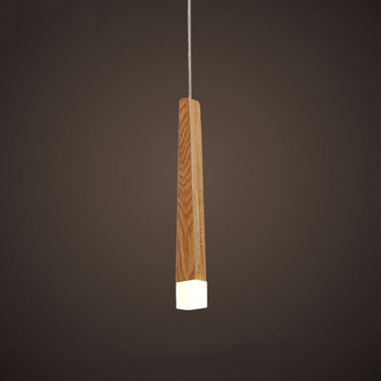 Modern Minimalist Cylindrical Solid Wood PVC LED Island Light Chandelier For Dining Room