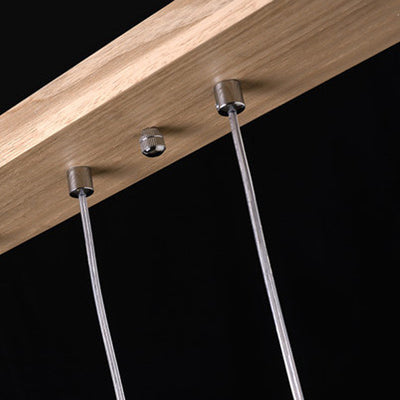 Modern Minimalist Cylindrical Solid Wood PVC LED Island Light Chandelier For Dining Room