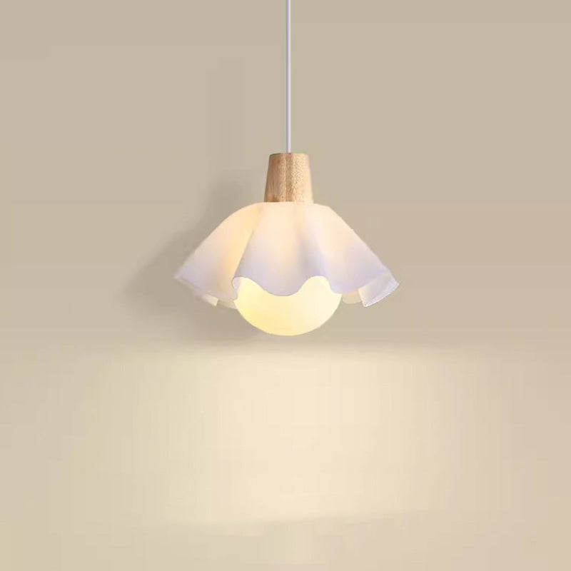 Modern Minimalist Flower Wood Acrylic 1/3 Light Island Light Chandelier For Dining Room