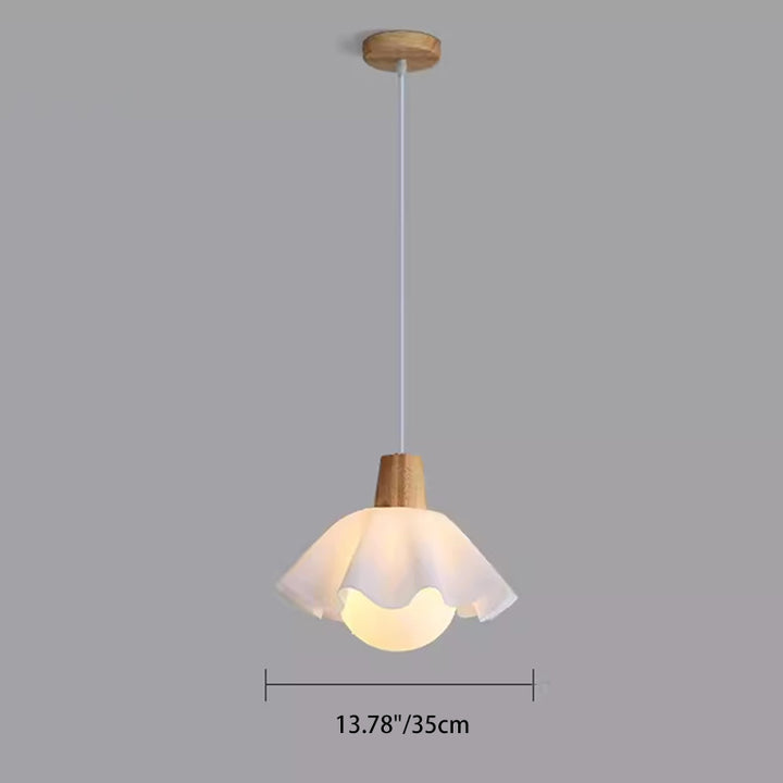 Modern Minimalist Flower Wood Acrylic 1/3 Light Island Light Chandelier For Dining Room