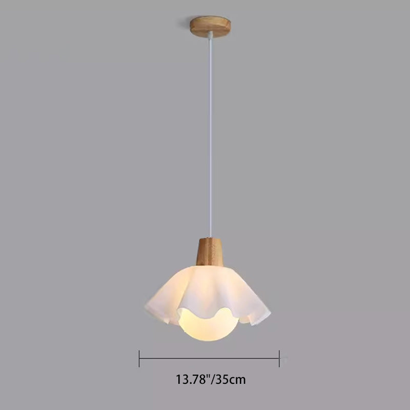 Modern Minimalist Flower Wood Acrylic 1/3 Light Island Light Chandelier For Dining Room