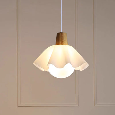 Modern Minimalist Flower Wood Acrylic 1/3 Light Island Light Chandelier For Dining Room