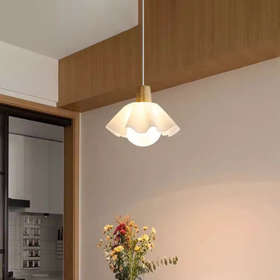 Modern Minimalist Flower Wood Acrylic 1/3 Light Island Light Chandelier For Dining Room