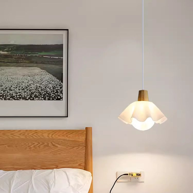 Modern Minimalist Flower Wood Acrylic 1/3 Light Island Light Chandelier For Dining Room