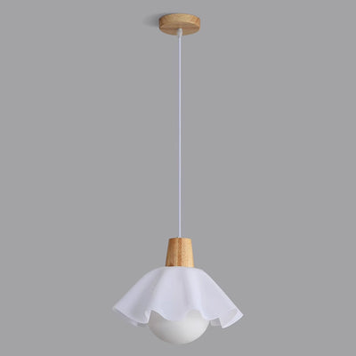 Modern Minimalist Flower Wood Acrylic 1/3 Light Island Light Chandelier For Dining Room