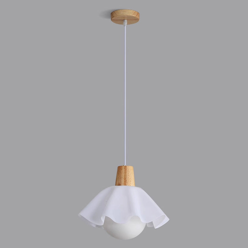 Modern Minimalist Flower Wood Acrylic 1/3 Light Island Light Chandelier For Dining Room