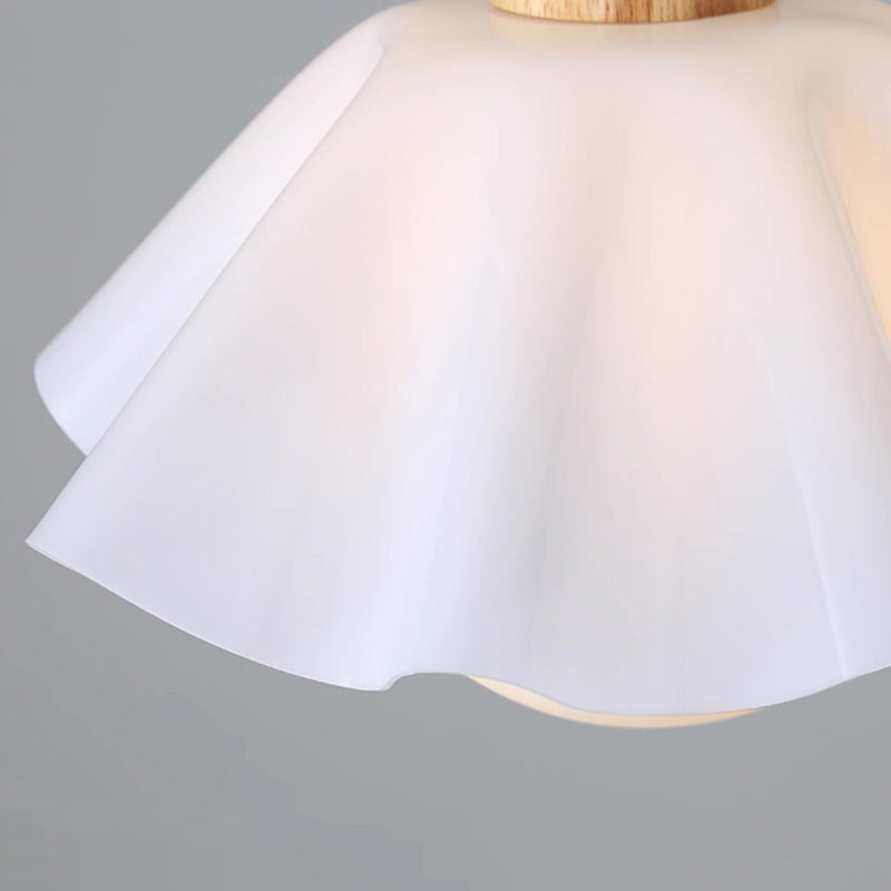 Modern Minimalist Flower Wood Acrylic 1/3 Light Island Light Chandelier For Dining Room