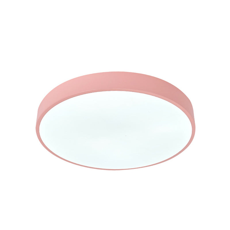 Luz de techo LED montada al ras de acrílico redondo de hierro de simplicidad moderna para sala de estar 
