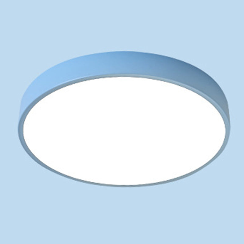 Luz de techo LED montada al ras de acrílico redondo de hierro de simplicidad moderna para sala de estar 