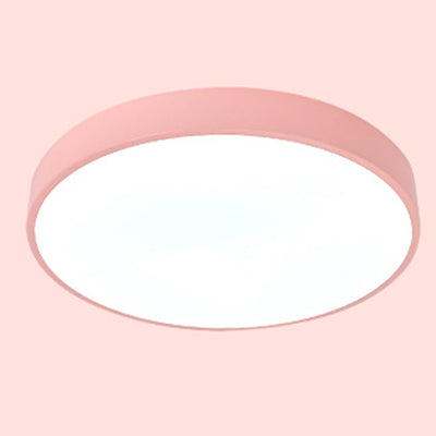 Luz de techo LED montada al ras de acrílico redondo de hierro de simplicidad moderna para sala de estar 