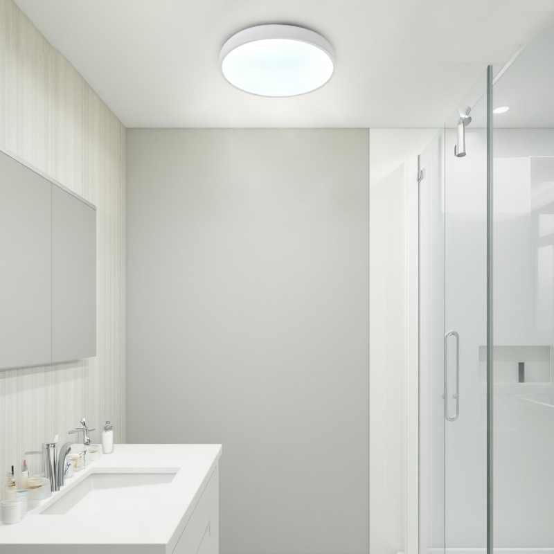 Luz de techo LED montada al ras de acrílico redondo de hierro de simplicidad moderna para sala de estar 