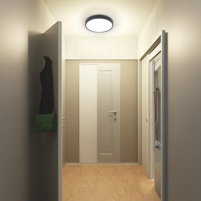 Luz de techo LED montada al ras de acrílico redondo de hierro de simplicidad moderna para sala de estar 