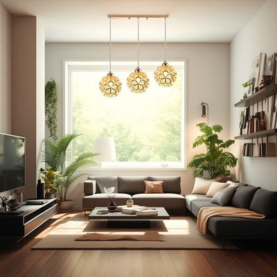Contemporáneo Escandinavo Hexagonal Hierro 1/3 Luz Isla Luz Lámpara Para Comedor 