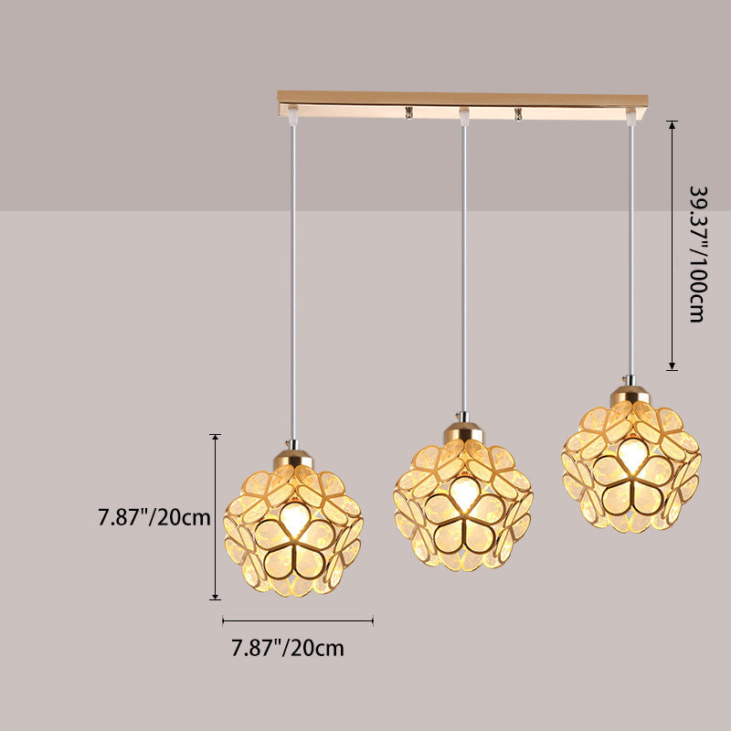Contemporáneo Escandinavo Hexagonal Hierro 1/3 Luz Isla Luz Lámpara Para Comedor 