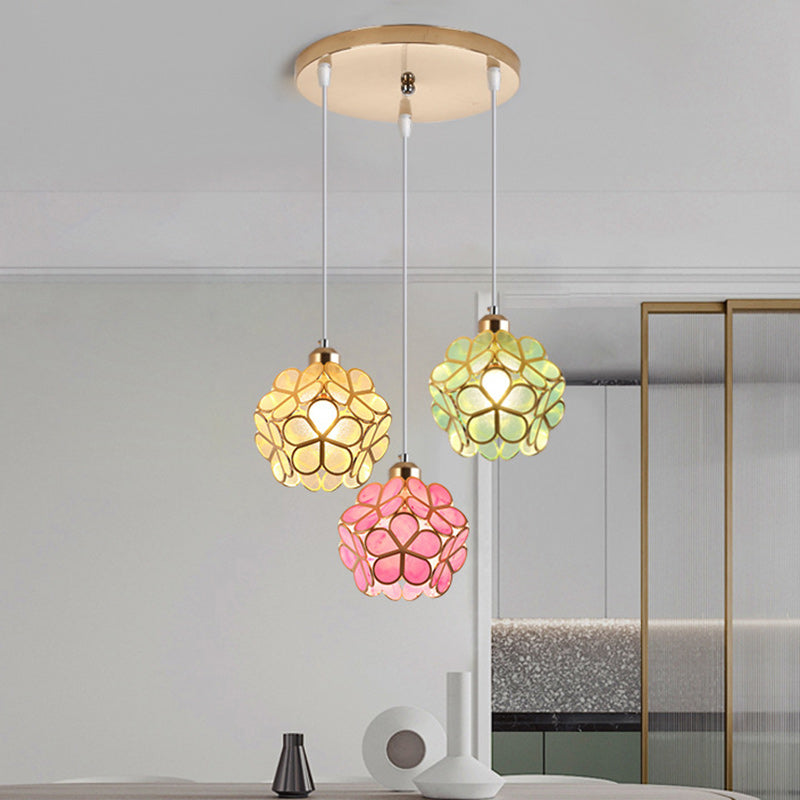 Contemporáneo Escandinavo Hexagonal Hierro 1/3 Luz Isla Luz Lámpara Para Comedor 
