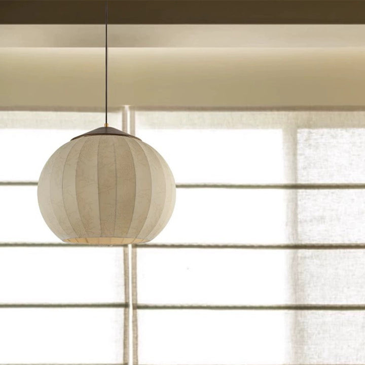 Traditionelle japanische runde Holzstoff 3-Licht Pendelleuchte für das Esszimmer 