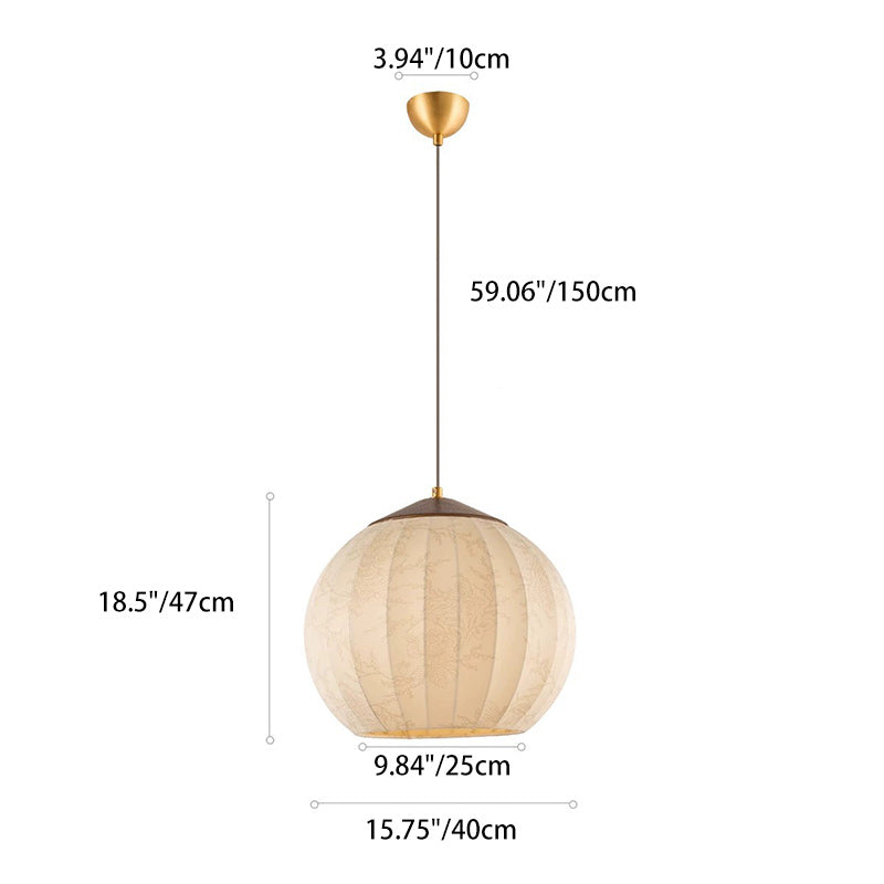 Traditionelle japanische runde Holzstoff 3-Licht Pendelleuchte für das Esszimmer 