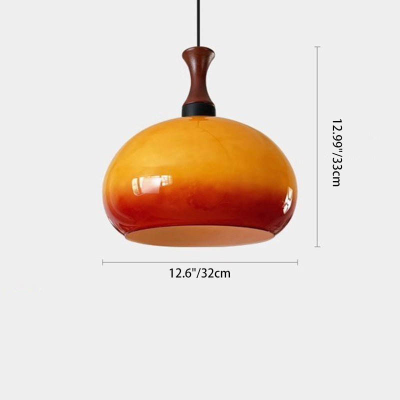 Traditional Japanese Disc Wood Glass 1/2 Light Island Light Chandelier For Dining Room
