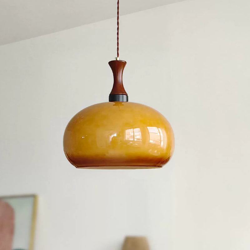 Traditional Japanese Disc Wood Glass 1/2 Light Island Light Chandelier For Dining Room