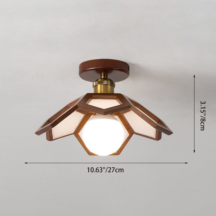 Luz de techo semiempotrada de una luz de madera PVC flor minimalista moderna para pasillo 