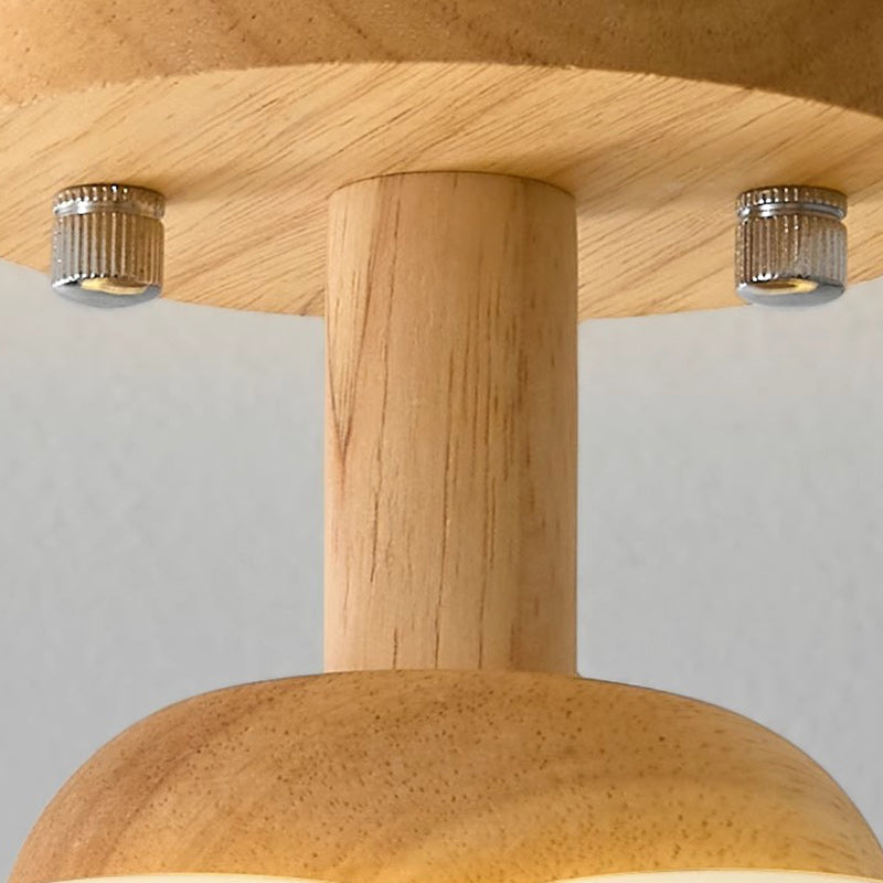 Luz de techo semiempotrada de 1 luz de madera y plástico minimalista moderna para pasillo 