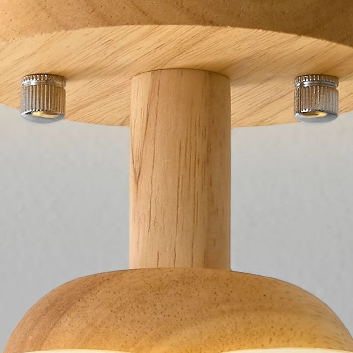 Luz de techo semiempotrada de 1 luz de madera y plástico minimalista moderna para pasillo 