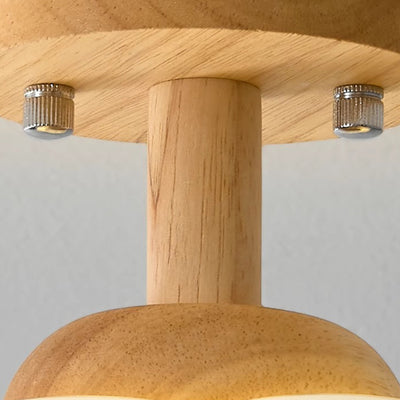 Modern Minimalist Flower Wood Plastic 1-Light Semi-Flush Mount Ceiling Light For Hallway